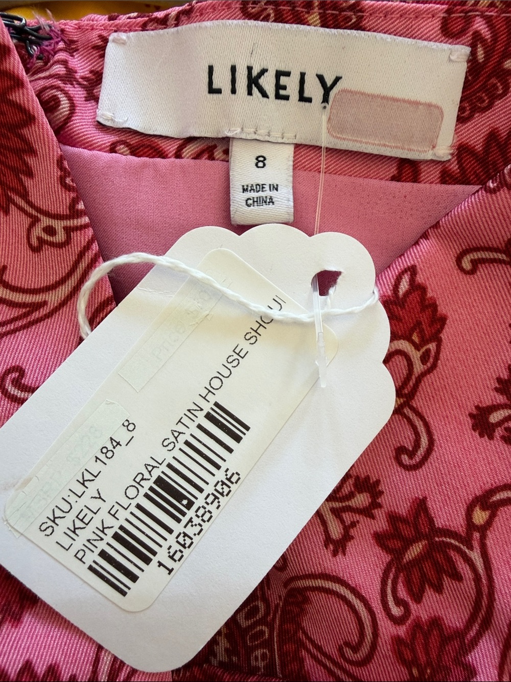 Likely Pink Paisley One-Shoulder Mini Dress Wedding Bubble Revolve 8 Medium - Picture 10 of 10